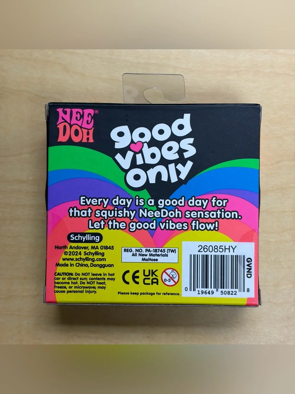 NeeDoh Good Vibes Only Heart Squeeze Toy Blue 